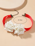 Lace Flower Rose Choker Necklace for Women