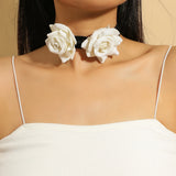 Lace Flower Rose Choker Necklace for Women