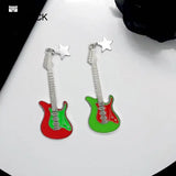 Christmas Guitar Keyring Bag Charm Y2k Pendant Keychains