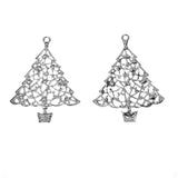 Christmas Tree Pendant Clear Rhinestone Charm for DIY Necklace Jewelry Making