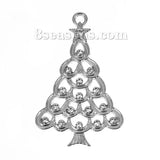 Christmas Tree Pendant Clear Rhinestone Charm for DIY Necklace Jewelry Making