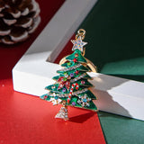 Christmas Tree Star Colorful Crystal Key Chain Green Tree Keychain