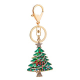 Christmas Tree Star Colorful Crystal Key Chain Green Tree Keychain