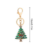 Christmas Tree Star Colorful Crystal Key Chain Green Tree Keychain