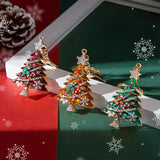 Christmas Tree Star Colorful Crystal Key Chain Green Tree Keychain