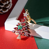 Christmas Tree Star Colorful Crystal Key Chain Green Tree Keychain