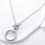 Chunky Infinity Knot Pendant Necklace 925 Silver Snake Chain Collar O Pendant