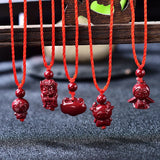 Cinnabar Jade Angel Cattle Pixiu Elephant Pendant Necklace Jewellery