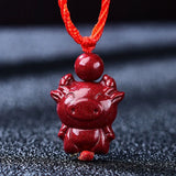 Cinnabar Jade Angel Cattle Pixiu Elephant Pendant Necklace Jewellery