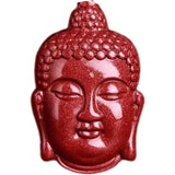 Cinnabar Jade Buddha Pendant Necklace Chinese Healing Luck Gift