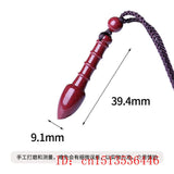 Cinnabar Jade Writing Brush Pendant Necklace Chinese Hand-Carved Healing Gift