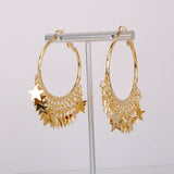 Star Tassel Hoop Earrings for Women Party Jewelry E0263
