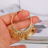 Star Tassel Hoop Earrings for Women Party Jewelry E0263