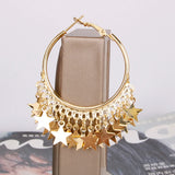 Star Tassel Hoop Earrings for Women Party Jewelry E0263