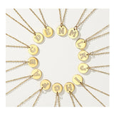 Circon 26 Letters Necklace Coin Steel Large Letter Charms Collar Chain