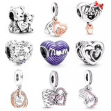 925 Silver Love Charm Bow for Family Women