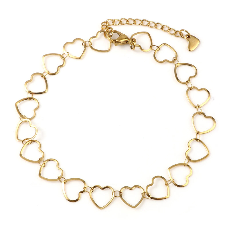 Heart Moon Stainless Steel Anklet Foot Jewelry