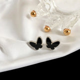 Butterfly Stud Earrings Flower Charm 5 Colors Mother's Jewelry