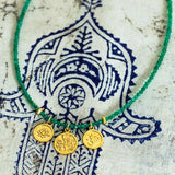 Classic Crystal Beads Necklace Gold Pendant Ethnic Choker