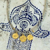 Classic Crystal Beads Necklace Gold Pendant Ethnic Choker