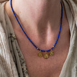 Classic Crystal Beads Necklace Gold Pendant Ethnic Choker