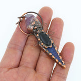 Agate Amethyst Point Brass Pendant Jewelry Supplies