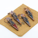 Agate Amethyst Point Brass Pendant Jewelry Supplies