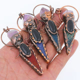 Agate Amethyst Point Brass Pendant Jewelry Supplies