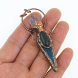 Agate Amethyst Point Brass Pendant Jewelry Supplies
