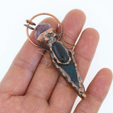 Agate Amethyst Point Brass Pendant Jewelry Supplies
