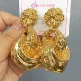 Classic Plated Hoop Earrings Girls Small Golden Chunky Brass Women