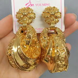 Classic Plated Hoop Earrings Girls Small Golden Chunky Brass Women