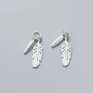 925 Silver Feather Charms for DIY Jewelry Making