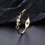 Four-Leaf Clover Stainless Steel Charm Bracelet for Women
