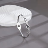 Four-Leaf Clover Stainless Steel Charm Bracelet for Women