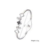 Four-Leaf Clover Stainless Steel Charm Bracelet for Women