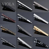 Classic Stainless Tie Clip 6cm Wine-Red Bar Business Gift Accessory