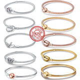 Heart Snake Chain Charms Bracelet for Silver DIY Charms