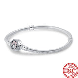 Heart Snake Chain Charms Bracelet for Silver DIY Charms