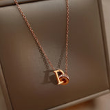 Classic Titanium Steel D Ring Necklace Pendant Gift Women Jewelry