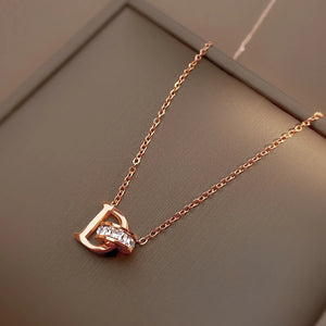 Classic Titanium Steel D Ring Necklace Pendant Gift Women Jewelry