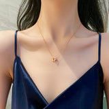 Classic Titanium Steel D Ring Necklace Pendant Gift Women Jewelry