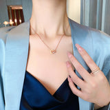 Classic Titanium Steel D Ring Necklace Pendant Gift Women Jewelry