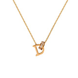 Classic Titanium Steel D Ring Necklace Pendant Gift Women Jewelry