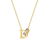 Classic Titanium Steel D Ring Necklace Pendant Gift Women Jewelry