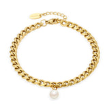 Classic Titanium Steel Pearl Bracelet for Women