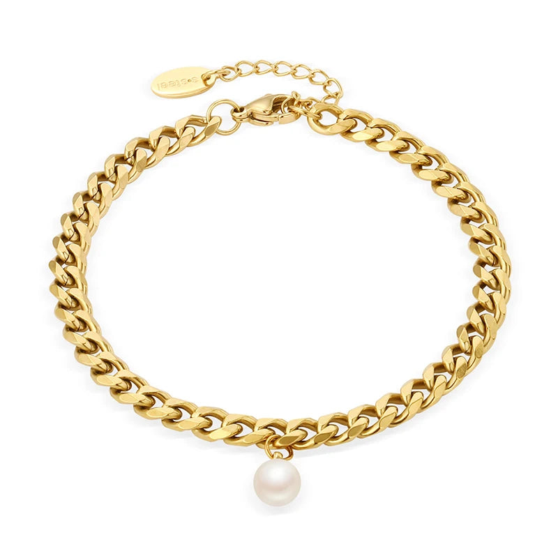 Classic Titanium Steel Pearl Bracelet for Women