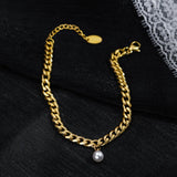 Classic Titanium Steel Pearl Bracelet for Women