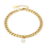 Classic Titanium Steel Pearl Bracelet for Women