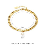 Classic Titanium Steel Pearl Bracelet for Women